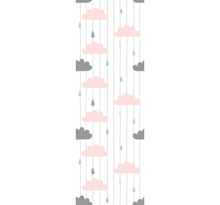 Tapeta dla dzieci pochmurne krople deszczu - TenStickers