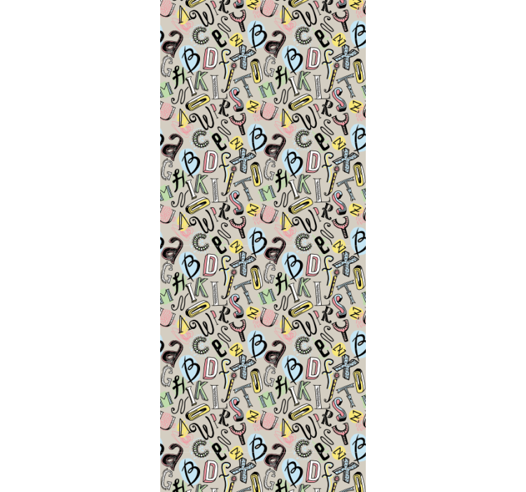 Tapeta z napisami alfabetyczna zabawa - TenStickers
