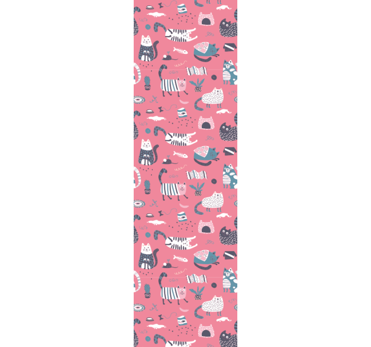 Tapeta koty ilustracja zabawnych kotów - TenStickers