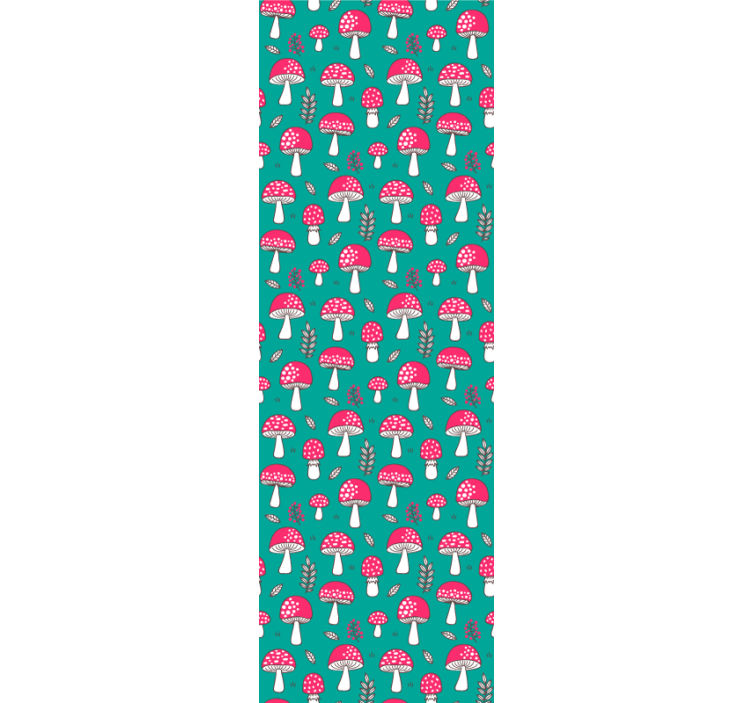 Tapeta natura wzór grzybów leśnych - TenStickers