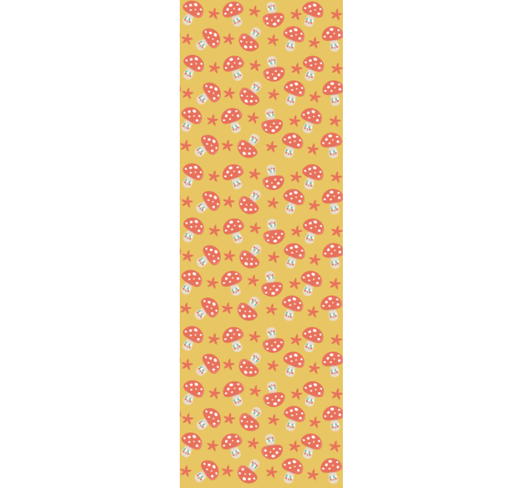 Tapeta ornament zabawny wzór grzybkowy - TenStickers