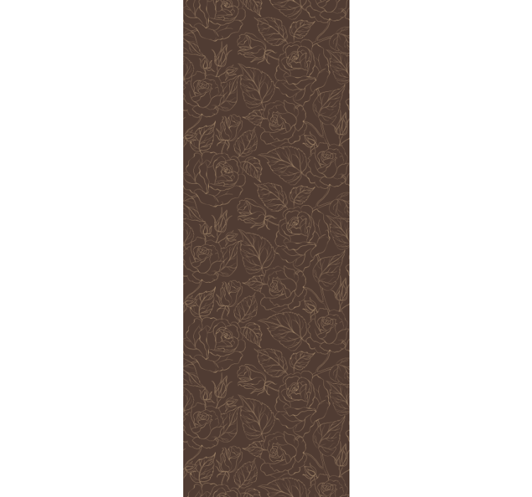 Tapeta kwiaty różany minimalistyczny wzór - TenStickers