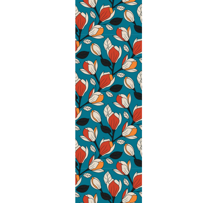 Tapeta kwiaty tło we wzór kwiatowy - TenStickers