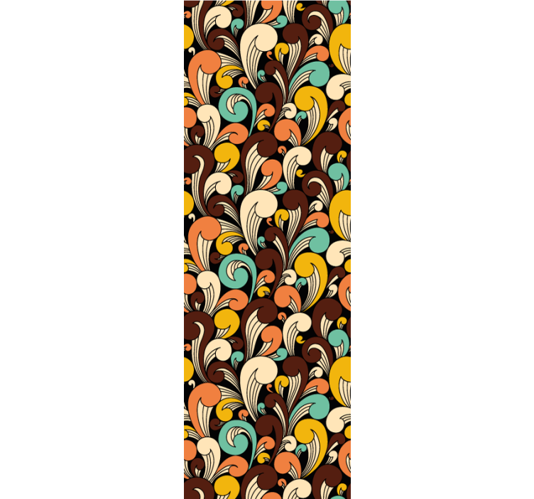 Tapeta ornament retro wirujący motyw - TenStickers