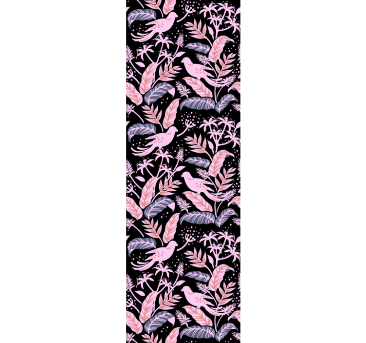 Tapeta ornament ptaki harmonia kwiatowa - TenStickers