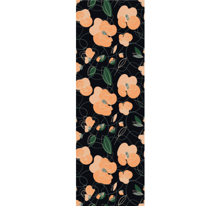 Tapeta kwiaty wzór kwiatów botanicznych - TenStickers