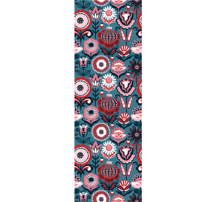 Tapeta kwiaty ozdobne kwiaty - TenStickers