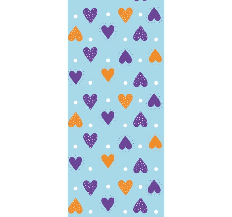 Tapeta do sypialni krople deszczu serca - TenStickers