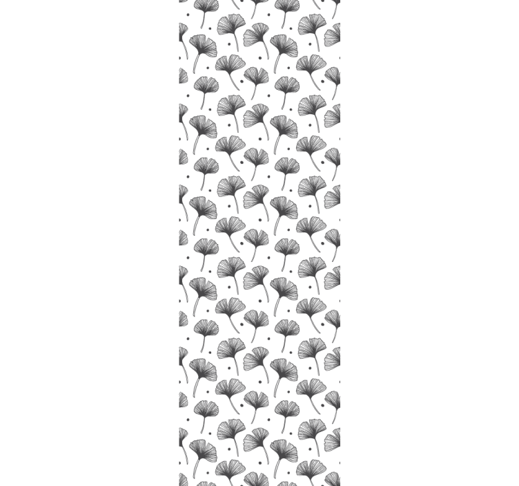 Tapeta liście wzór miłorzębu japońskiego - TenStickers