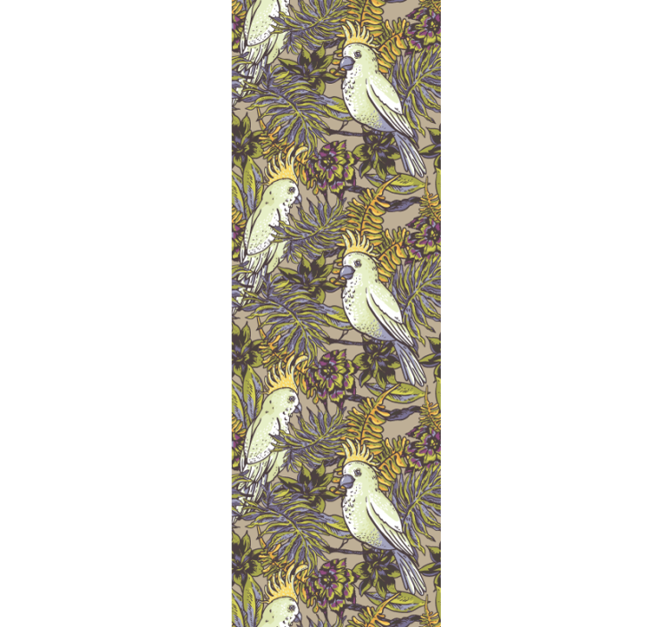 Tapeta zwierzęta wzory tropikalnych ptaków - TenStickers