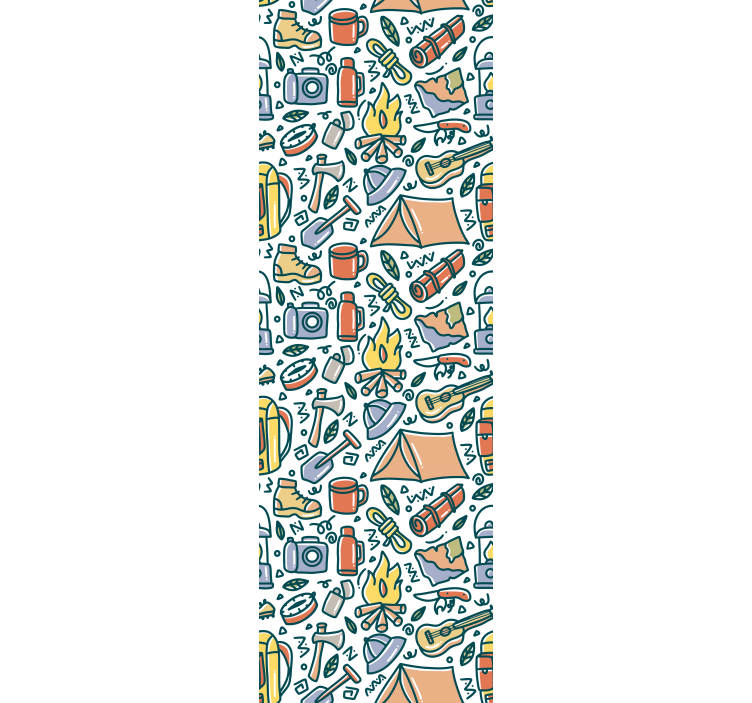 Tapeta natura artykuły kempingowe - TenStickers