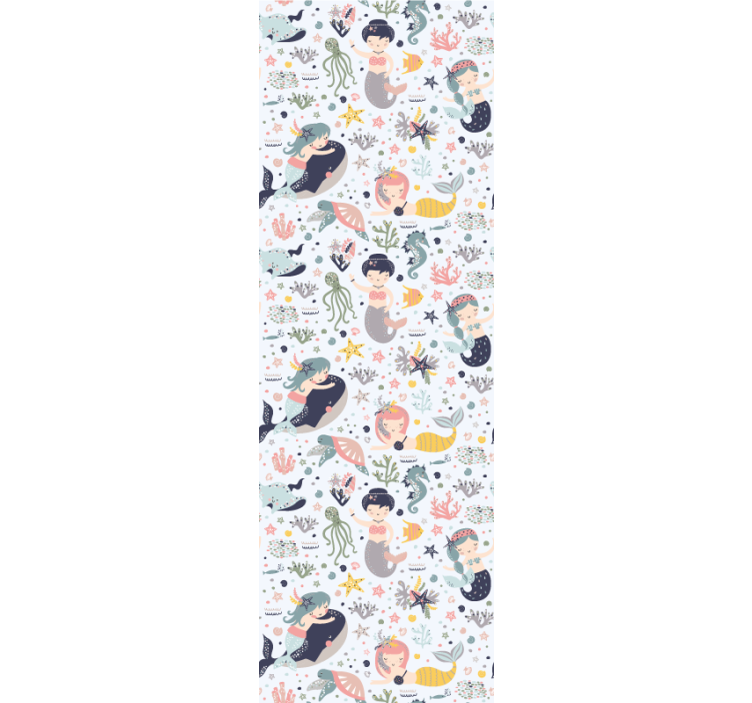 Tapeta dla dzieci syreni wodni przyjaciele - TenStickers