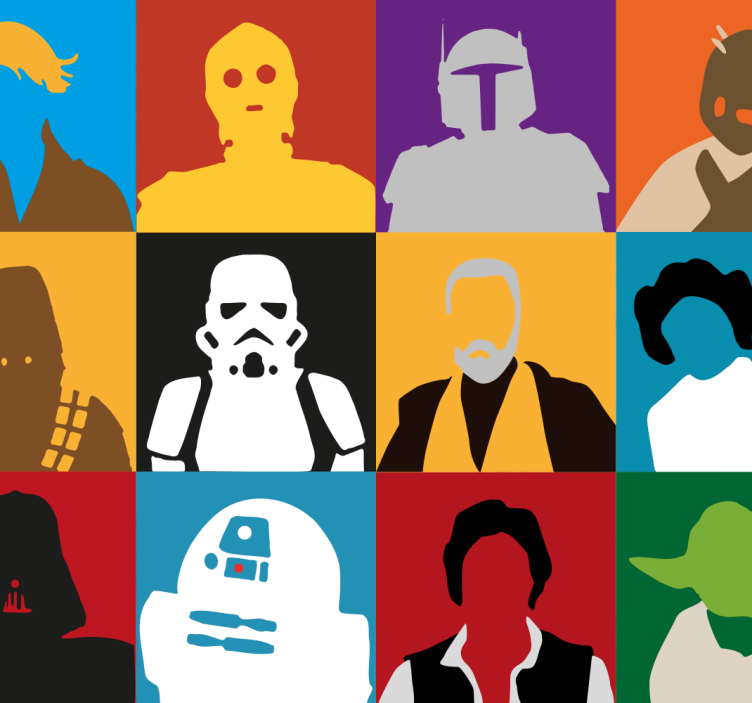 Tapeta sztuka ikoniczne sylwetki - TenStickers