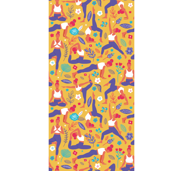 Tapeta sztuka wzór pozycji jogi - TenStickers