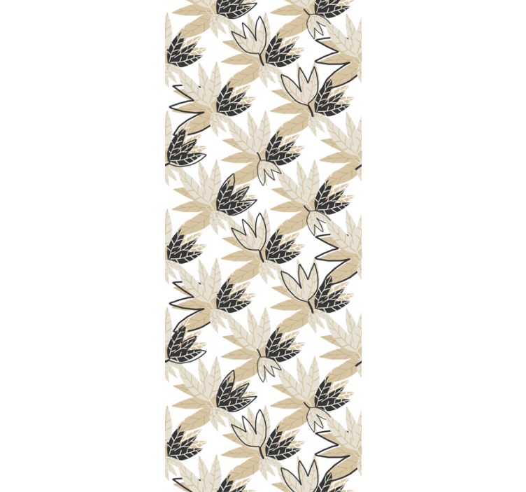 Tapeta liście liściasty wzór botaniczny - TenStickers