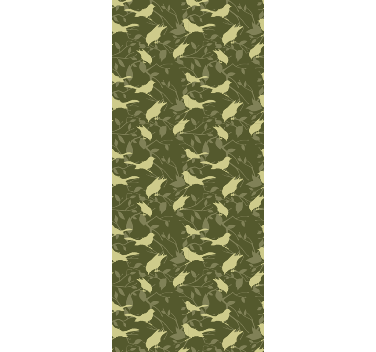 Tapeta ptaki zielony prosty wzór - TenStickers