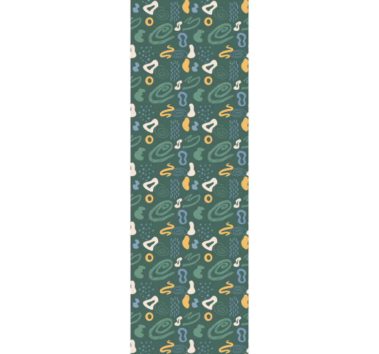 Tapeta geometrczyna wzór o zakrzywionych kształtach - TenStickers