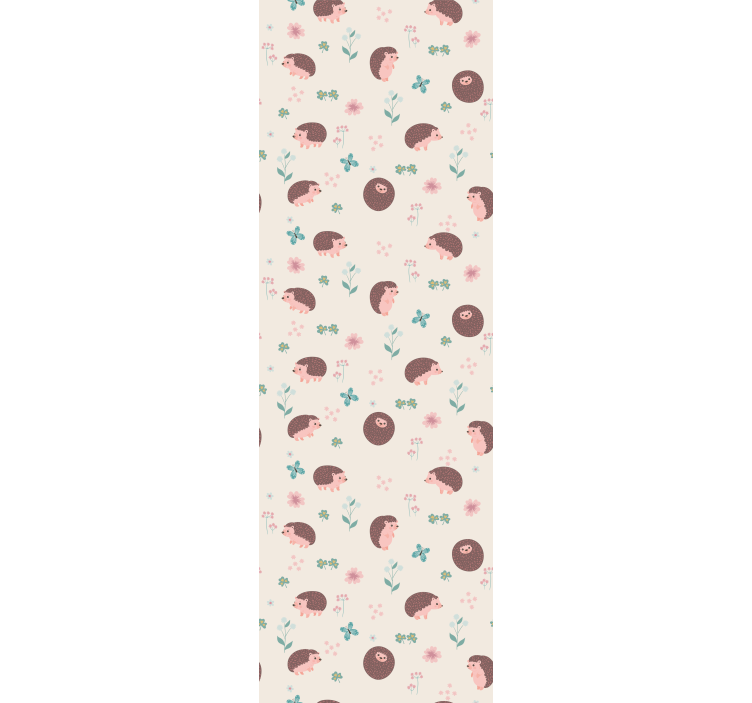 Tapeta zwierzęta urocze wzory jeży - TenStickers