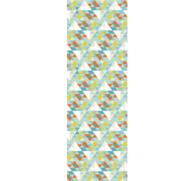 Tapeta trójkąty niebieski zaokrąglony motyw - TenStickers