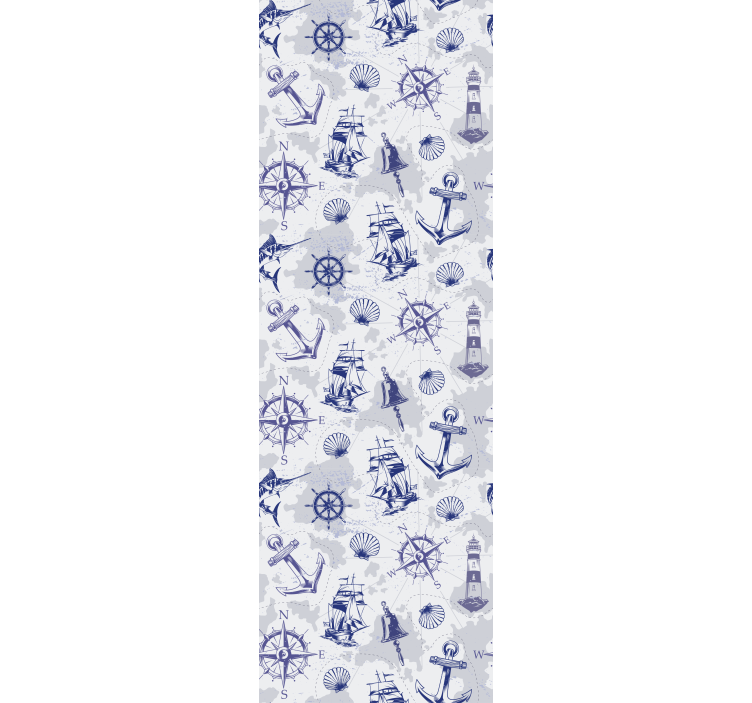 Tapeta miasto elementy motywu marynistycznego - TenStickers