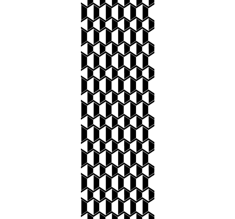 Tapeta abstrakcja Czarno-białe sześciokąty - TenStickers