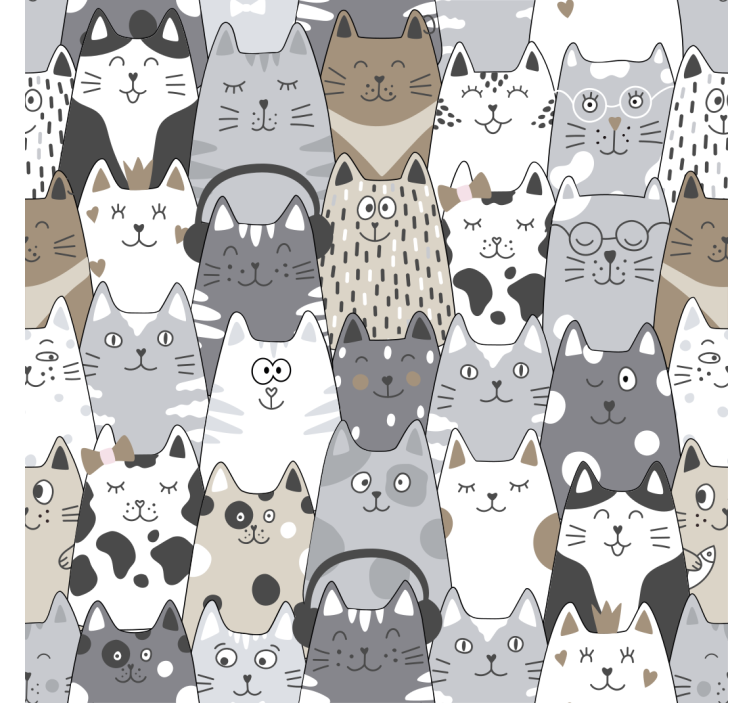Tapeta dla dzieci koty z kreskówek - TenStickers