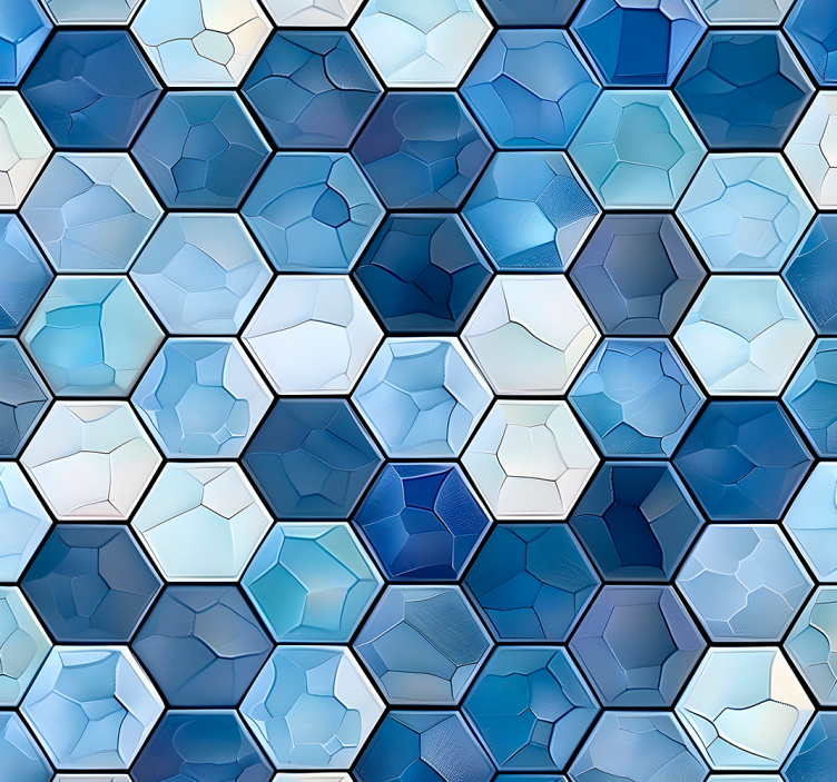 Tapeta do biura efekt niebieskich płytek - TenStickers