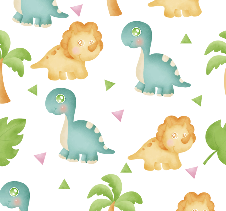 Tapeta dinozaury czas na zabawę z dinozaurami - TenStickers