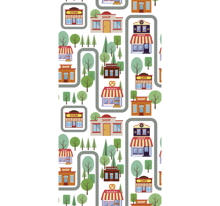 Tapeta dziecięca miasteczko - TenStickers