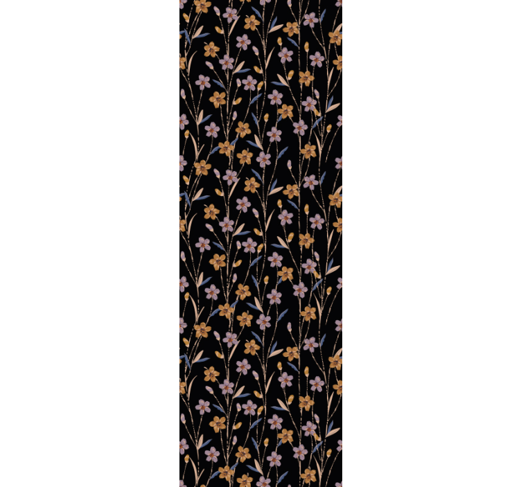 Tapeta kwiaty wzór łodygi kwiatowej - TenStickers