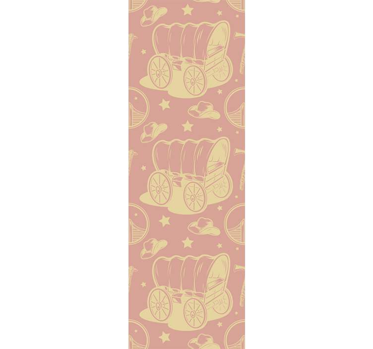 Tapeta dla dzieci kowboj i wozy - TenStickers