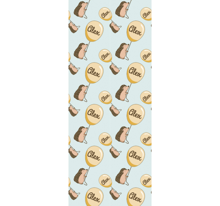 Tapeta dla dzieci jeże z balonami i imieniem - TenStickers