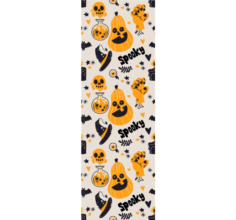 Tapeta Straszne dynie Halloween - TenStickers