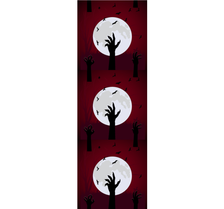 Tapeta Halloween przerażająca scena w blasku księżyca - TenStickers