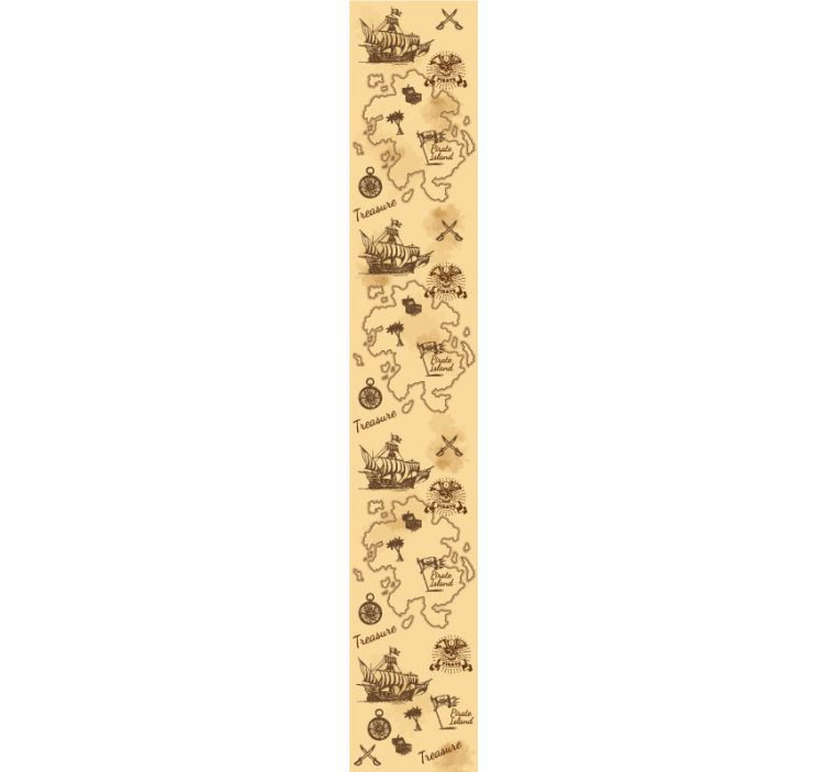 Tapeta klasyczna mapa przygodowa piratów - TenStickers