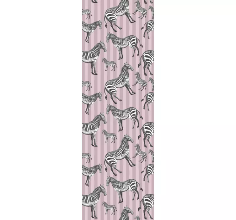 Tapeta zebra różowy motyw zwierzęcy - TenStickers