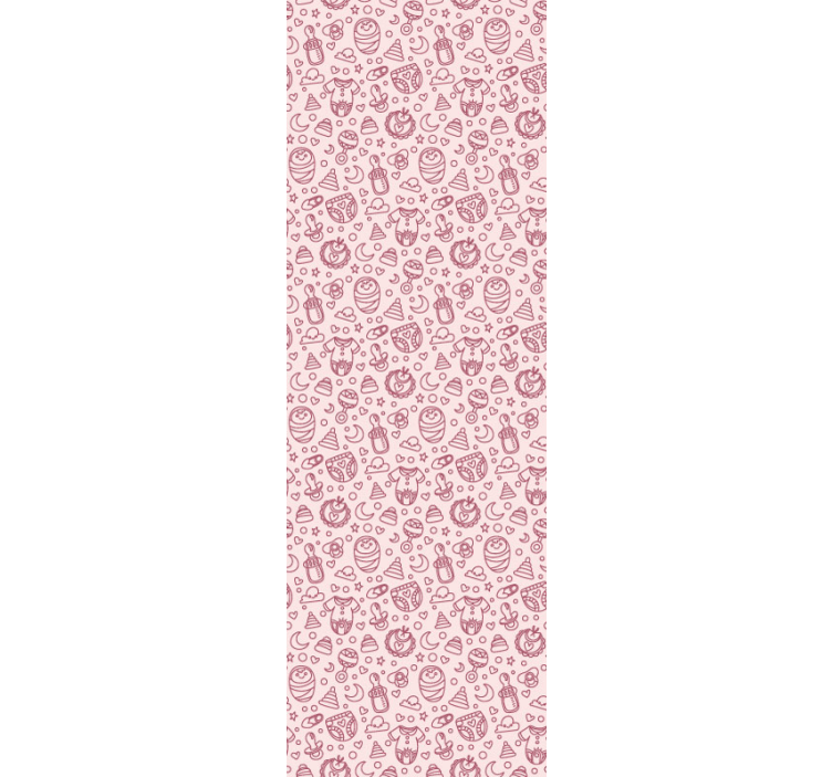 Tapeta dla dzieci różowe zabawki i ubrania - TenStickers