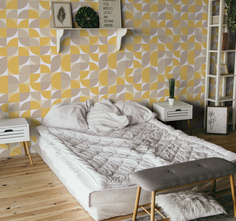 Tapeta geometrczyna projekt wzoru kołowego - TenStickers