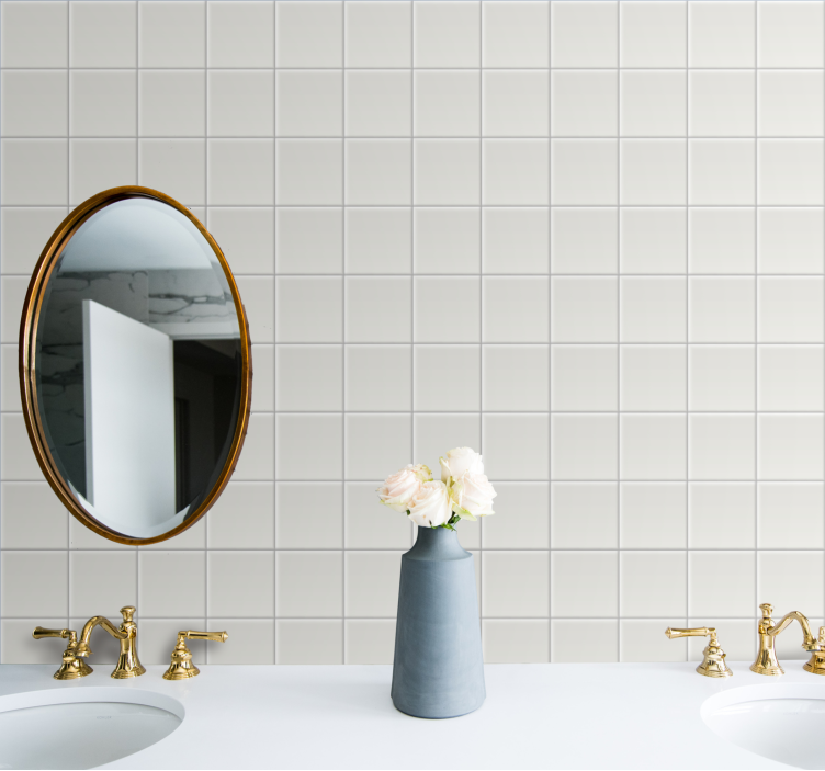 Tapeta kafelki prosty biały motyw - TenStickers