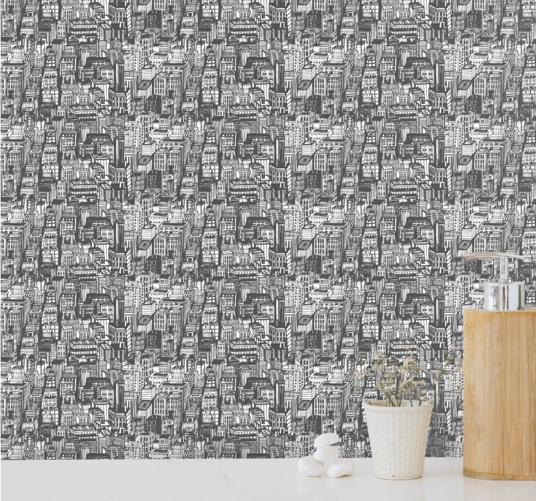 Tapeta miasto szkic miejski - TenStickers