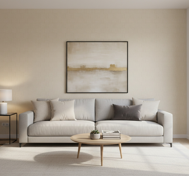 Beżowa tapeta gładka struktura - TenStickers