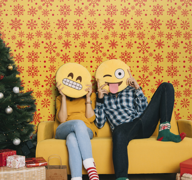 Tapeta Świąteczne płatki śniegu - TenStickers