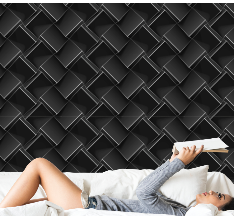 Tapeta 3D 3d sześcienny kwadrat - TenStickers