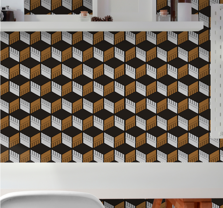 Tapeta 3D sztuka iluzji sześciennej - TenStickers