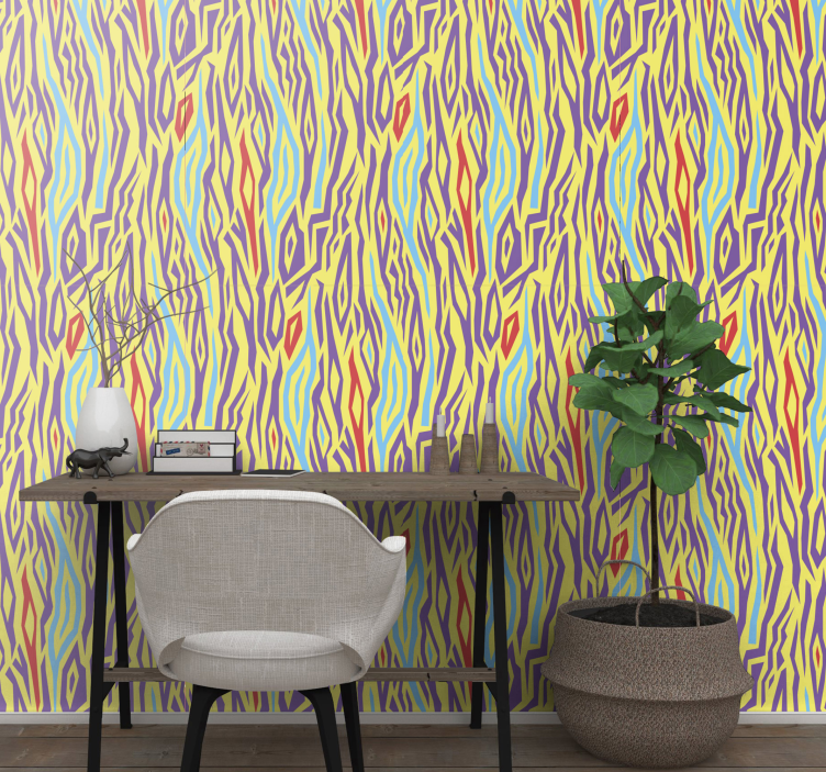 Tapeta abstrakcja kolorowe fale - TenStickers