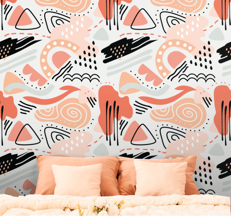 Tapeta abstrakcja abstrakcyjne kształty - TenStickers