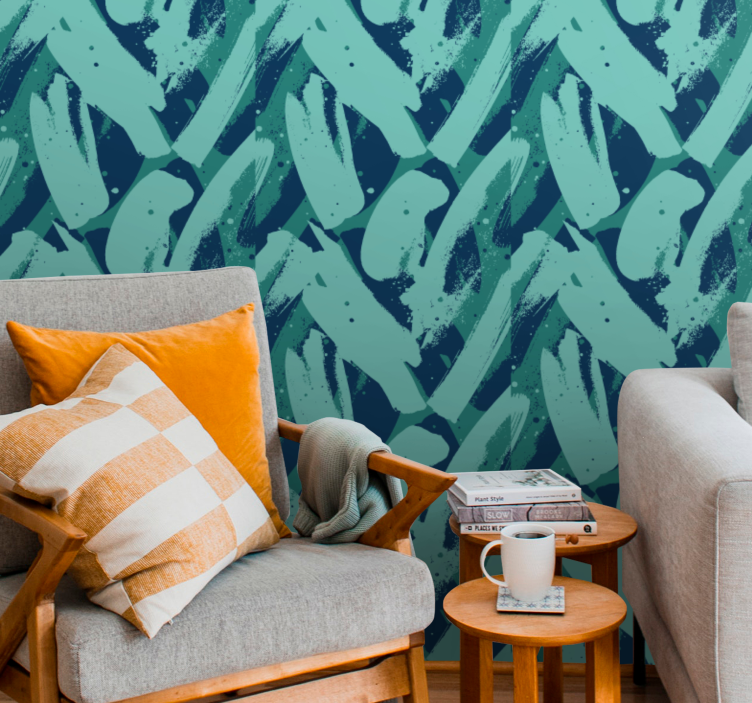 Tapeta abstrakcja abstrakcyjny wzór pociągnięcia pędzlem - TenStickers