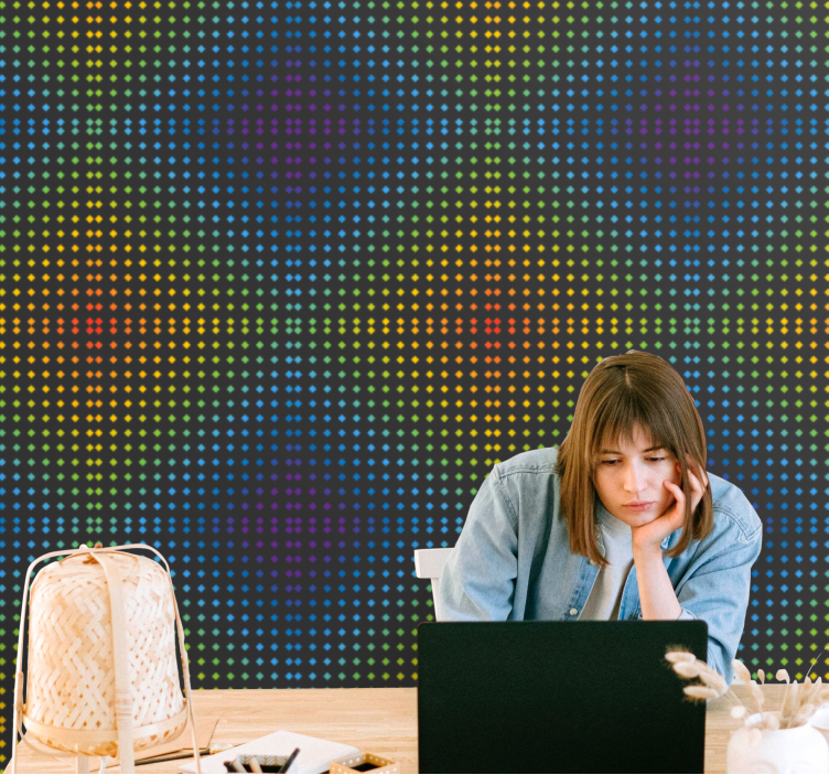 Tapeta abstrakcja geometryczna matryca punktowa - TenStickers