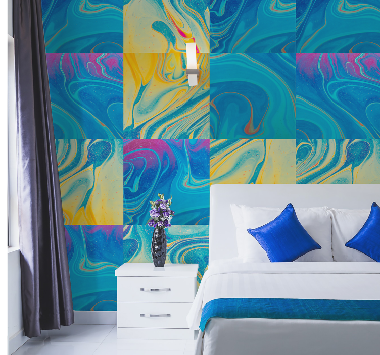 Tapeta abstrakcja marmurkowe zawijasy - TenStickers