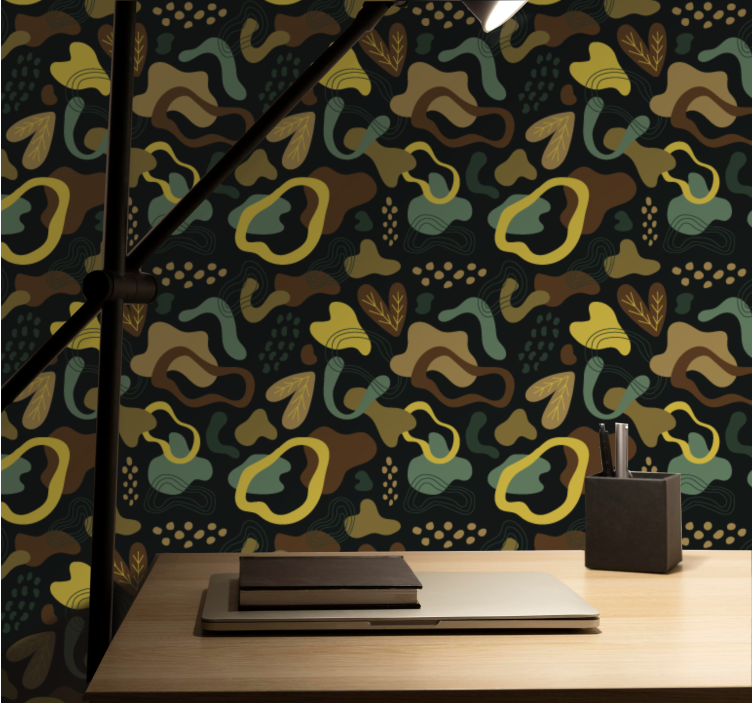 Tapeta abstrakcja wzory kształtów organicznych - TenStickers